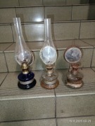 Lampy naftowe z okresu PRL. 3 sztuki.