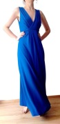 Phase Eight letnia długa sexi sukienka 38 40 M L wiscoza kobalt imprezowa