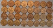 2 gr grosze - zestaw-komplet 32 monety od 1990r. do 2025r. ładne stany (I) 