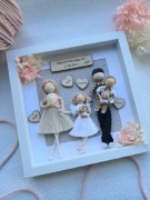 Pamiątka ślubna ramka 3D na ślub upominek makrama