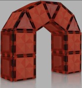 Klocki magnetyczne płytki konstrukcyjne dla dzieci czerwone zestaw 30 sztuk