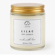  Świeca sojowa zapachowa LILAC | Bez | 150 ml | Ręcznie robiona | Naturalna