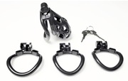 Lekki czarny  pas cnoty chastity cock cage 4 pierścienie