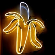 klasyczny neon BANAN duży, 2 kolory 48x37cm