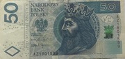 Banknot 50 zł  2017 rok unikat AZ1801599