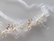 Wianek komunijny komunia ślub sesja perełki kwiaty wianuszek 