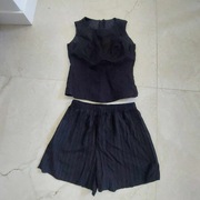 Komplet czarny spodenki bluzka rozmiar S, Zara, Shein, Mohito