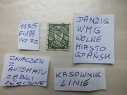 znaczki Fi 188 typ Rz WMG 1935r. DANZIG Niemcy Rzesza PMW Wolne Miasto