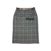 Spódnica ołówkowa w kratę 38/40 – klasyczna, wełniana, w stylu preppy