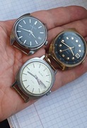 Wykopki szufladowe-Zestaw męskich zegarków-Wostok-Poljot-Sława 3szt.sprawne