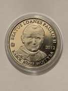 Jan Paweł II - 2012. Moneta niklowana fi 32 mm. Gyges