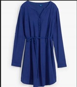 Bonprix sukienka ciążowa mini długi rękaw niebieski rozmiar 38