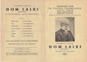 Program teatralny- Kielce Radom - Dom Lalki H.Ibsen 1954