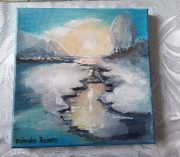 Obrazek malowany ręcznie, akryl, 20cm x 20cm.