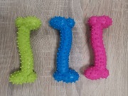 Gryzak dla psa Hurt-Net kość gumowa 11 cm niebieska z wypustkami