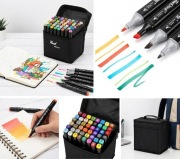 Zestaw 48 Dwustronnych Markerów Alkoholowych + Etui