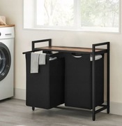 Stylowy dwukomorowy kosz na pranie