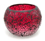 Świecznik szklany kula czerwony