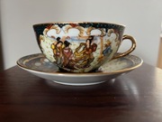 Kpl Filiżanek ze Spodkiem 6+6 Porcelanowy bardzo stary antyk chiński