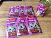 Zestaw 7 x saszetka Whiskas Wołowina w sosie + puszka kurczak w sosie 
