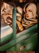 Kopia obrazu Tamary Łempickiej "Autoportret w zielonym bugatti" 