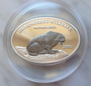 Srebrna moneta z Mongolii 500 tugrików, leopard