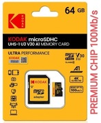 KODAK 64GB SDXC ULTRA HD UHS-I U3 V30 A1 100Mb/s
