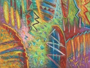 Abstrakcja "SZALONA KOMPOZYCJA" pastel olejny