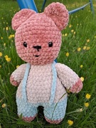 miś w spodenkach z wełny plusz, maskotka, przytulanka, prezent dla dziecka