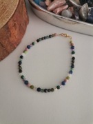 Bransoletka kamienie srebro 925 Nefryt piryt sodal