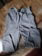 H&M spodnie w kratę w pasie guma wiązane roz 46/48