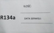 Naklejka Czynnika Klimatyzacji R-134a