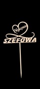 Topper na tort, do dekoracji, NAJLEPSZA SZEFOWA, drewniany, 