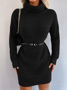 CZARNA DZIANINOWA SUKIENKA rozm M / L (uniwersalny) (A080) 