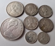 Zestaw srebrnych monet Kanada ok 63g Ag800