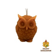 Świeca z naturalnego wosku pszczelego Sówka Zielony Świecownik