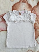 Beżowa kremowa elegancka ażurowa bluzka z falbankami So Cute 86 jak nowa