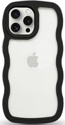 Etui iPhone 15, przezroczysty ładny kształt ramki falistej