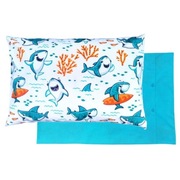 Poszewka 60x40 cm Rekiny Ryby - biała - Bawełna