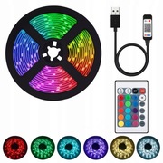 LED TAŚMA TV RGB USB PILOT APLIKACJA 3M NEON ZESTAW LEDY MOCNA USB 5V 2835