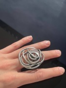 Srebrzysty Sygnet ART SCULPTURE | Rękodzieło | Rozmiar Regulowany