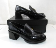 Mokasyny Coach czółenka czarne skórzane na słupku 38