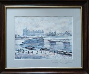 Akwarela "Wawel zimą" pierwowzór Jaxa Małachowski