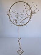 Łapacz słońca handmade na kółku mosiężnym kryształy szklane dekoracja okno