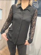 Claudie Pierlot piękna czarna elegancka bluzeczka z długim rękawem S 36 