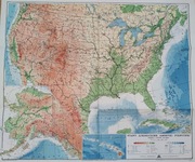 Mapa fizyczna Stany Zjednoczone Ameryki Północnej 1:9 000 000