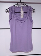 Nowy włoski top damski z falbankami, New Collection, rozmiar uniwersalny 