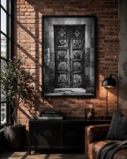 Obraz czarno-biała fotografia stare drzwi architektura 50x70