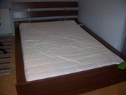 ŁÓŻKO IKEA - długość 206 - szerokość 163 z materacem - odbiór Kraków 