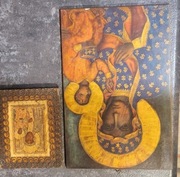 Obraz Ikony Matki Boskiej Częstochowskiej na desce sklejce .